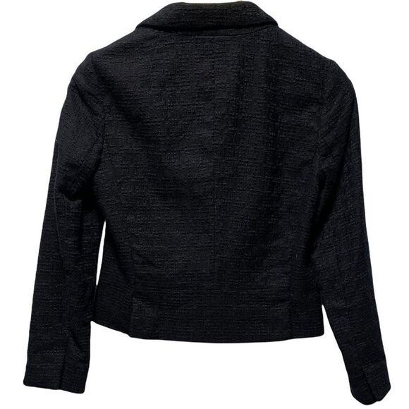 Banana Republic Women's Textured Crop Tweed Chanel Blazer Black - Picture 3 of 4